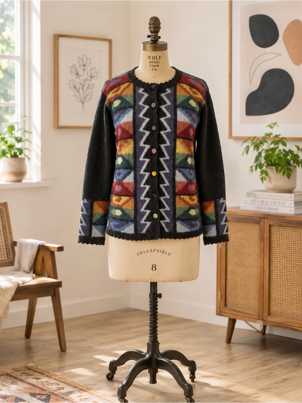 VTG Peruvian 100% BABY ALPACA Cardigan - Factoria La Vicuñita (Cusco, Peru)